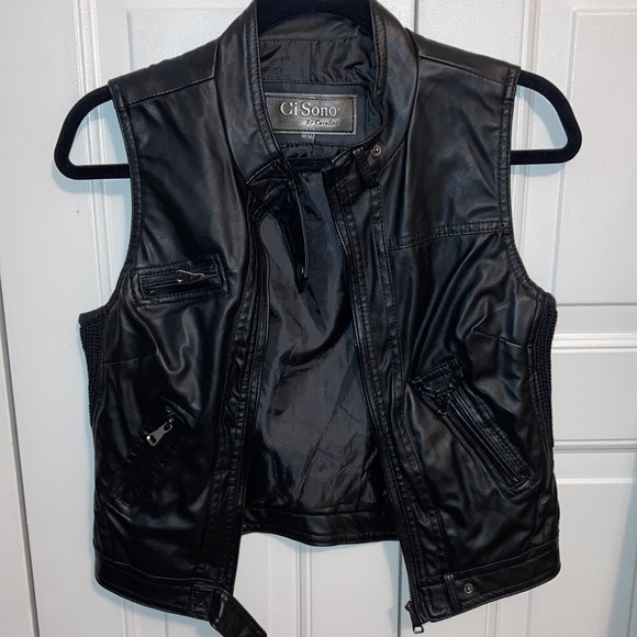 🖤 Leather Jacket Vest - Picture 1 of 2